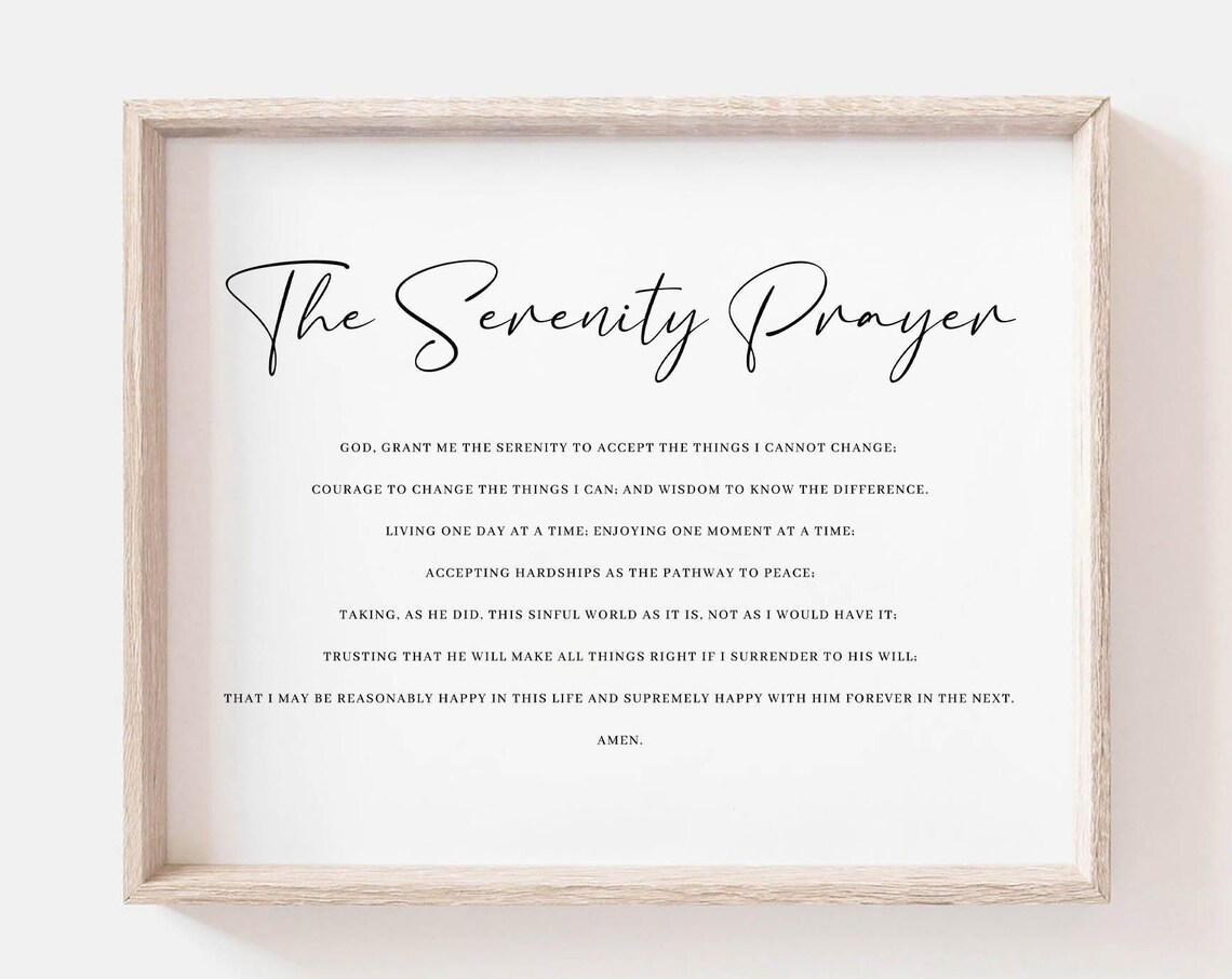 Serenity Prayer Scripture Poster, Christian Wall Art
