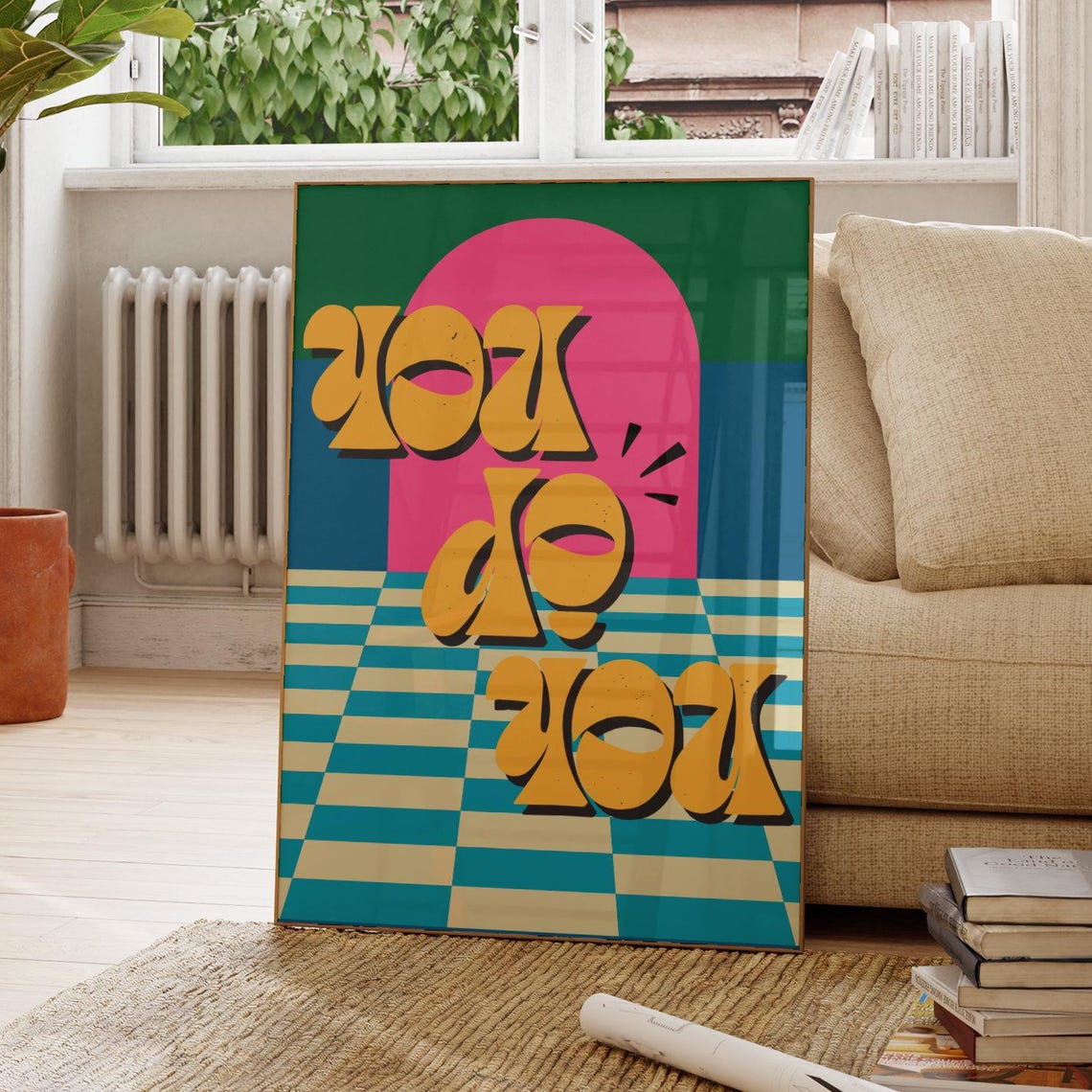 You Do You Retro Groovy Typography Poster 70s Funky Lettering