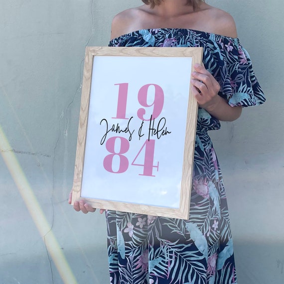 Custom Number Print Anniversary Personalised Date Art Birthday Gift Present Wedding A5a4a3a2a1a0