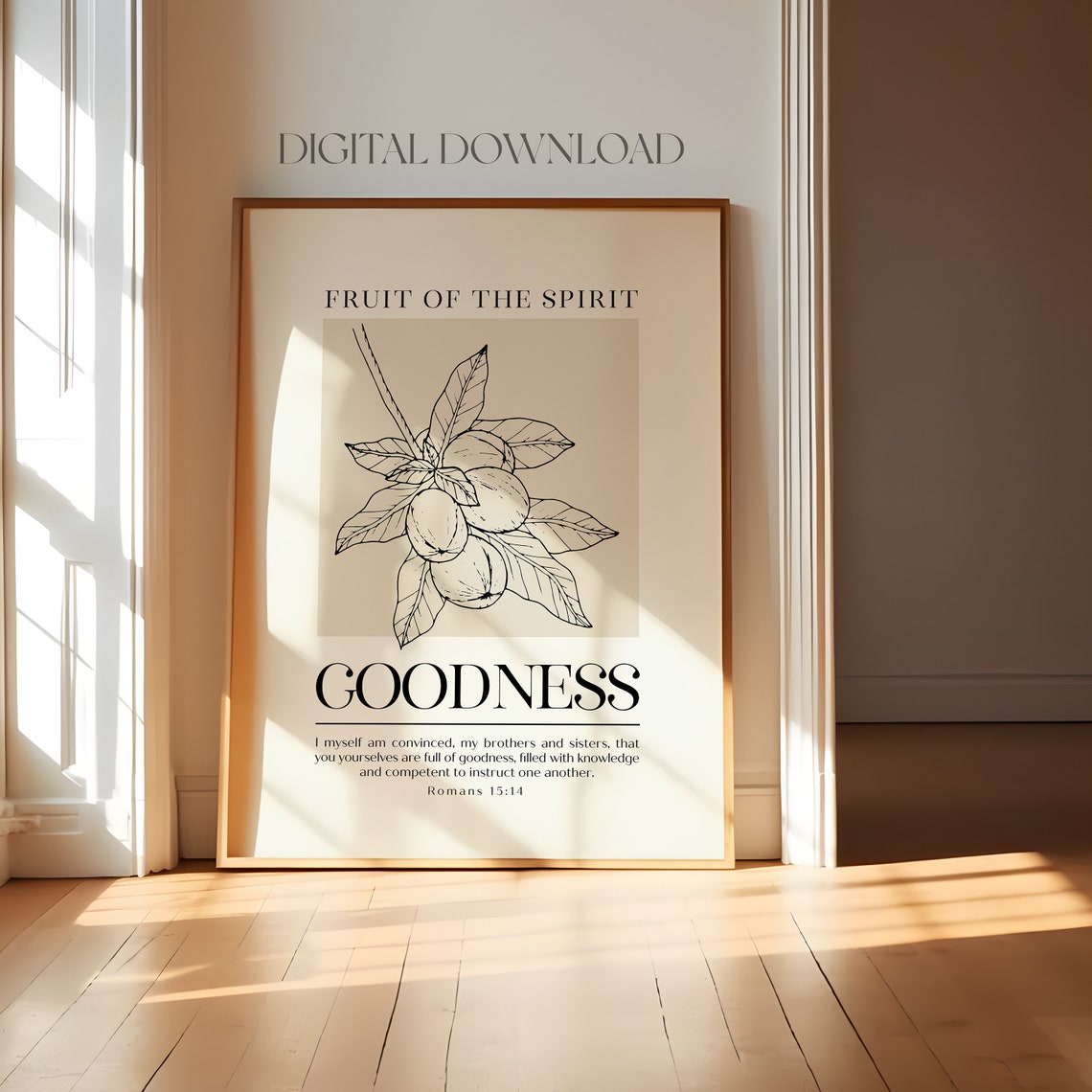 Fruit of the Spirit Goodness Romans 15:14 Botanical Scripture Poster - Image 4