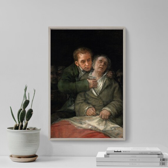Francisco Goya Self Portrait with Dr Arrieta 1820 Classic Painting Print