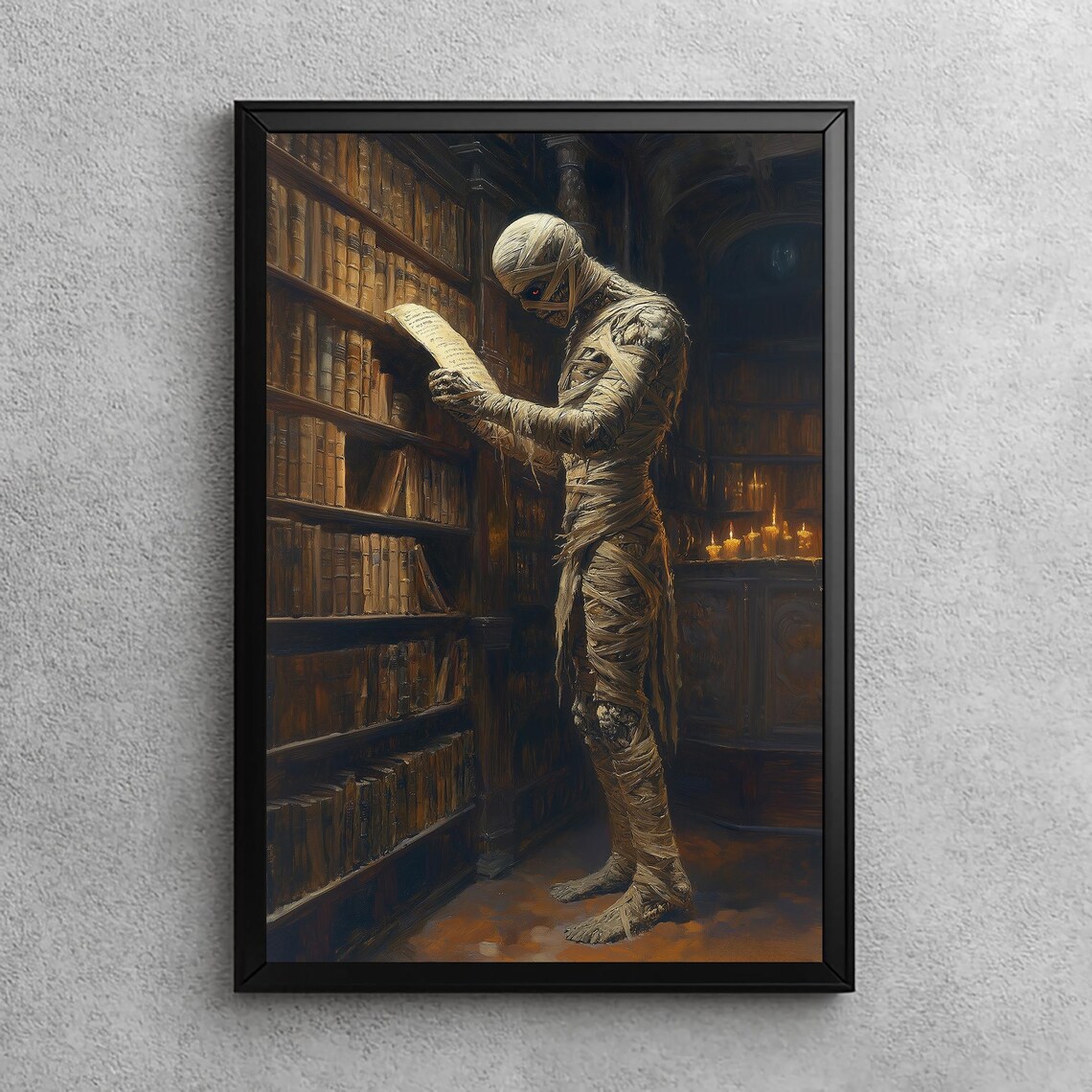 Mysteries Unwrapped Dark Academia Mummy Art Print