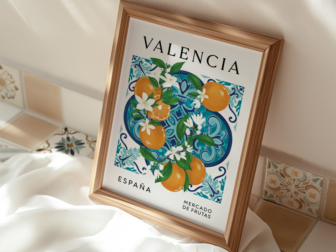Valencia Oranges Poster, Spanish Food Art Print - Image 3