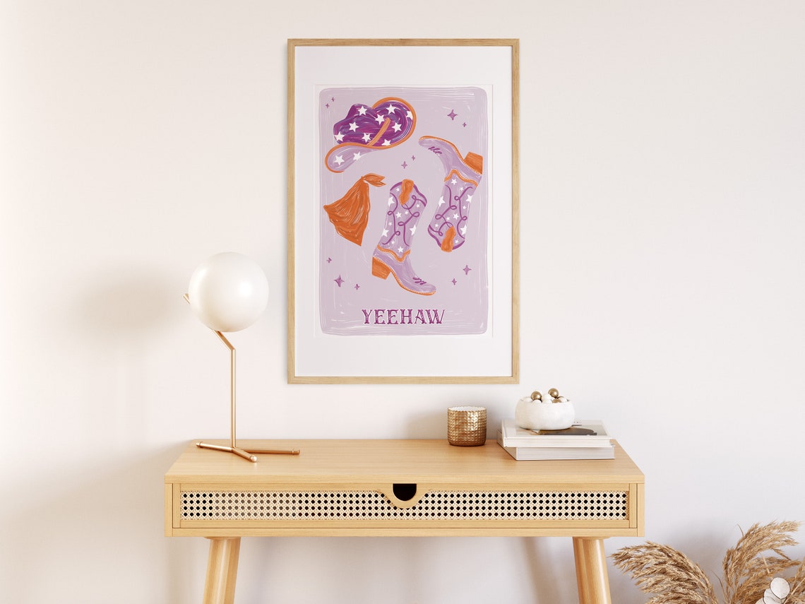 Yeehaw Country Western Cowboy Boots Art Print - Image 3