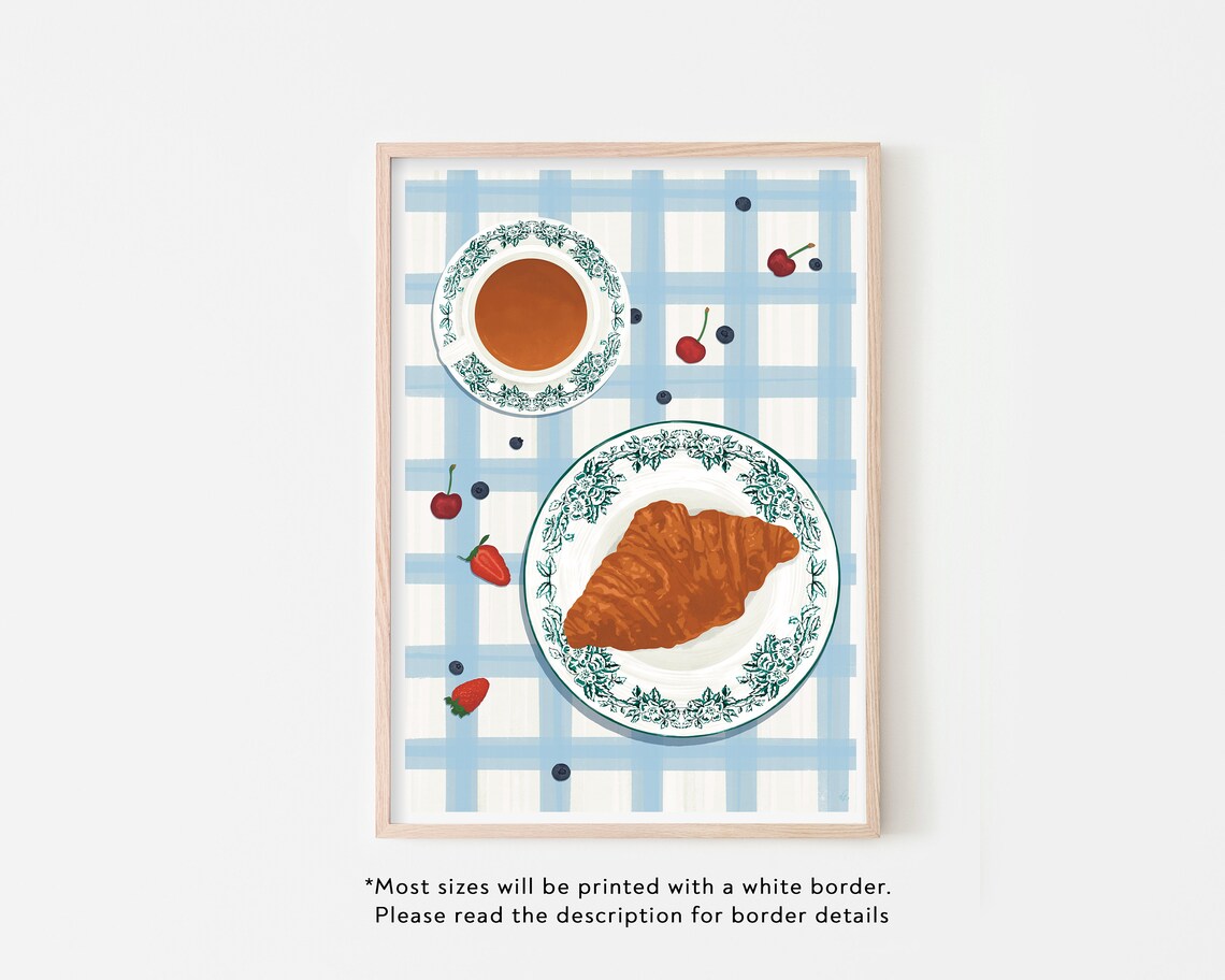 Croissant Poster Print, French Food Art - Image 2