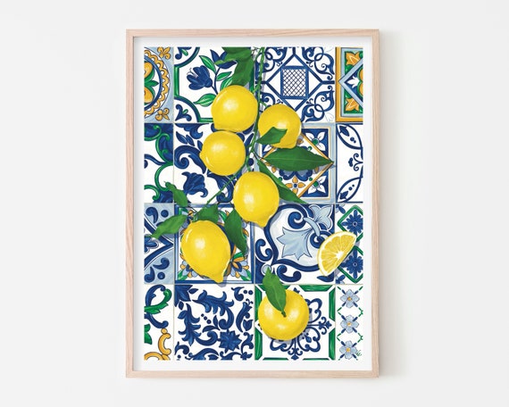 Lemons Poster, Italian Kitchen Decor