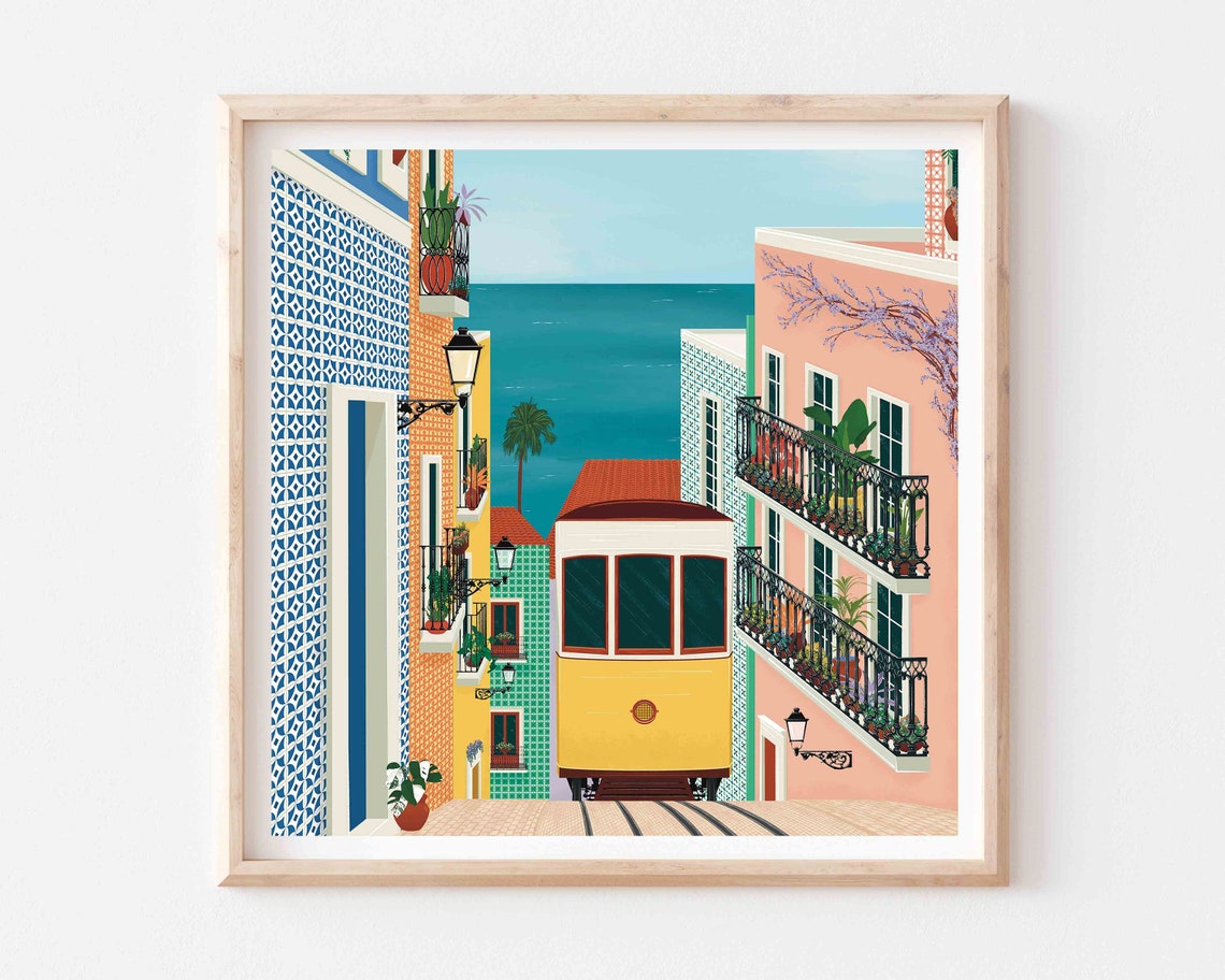Lisbon Tram Poster, Portugal Travel Poster