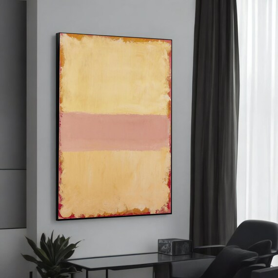 Soft Beige And Pink Mark Rothkoinspired Abstract Canvas Painting Modern Art For Home Decor Gift