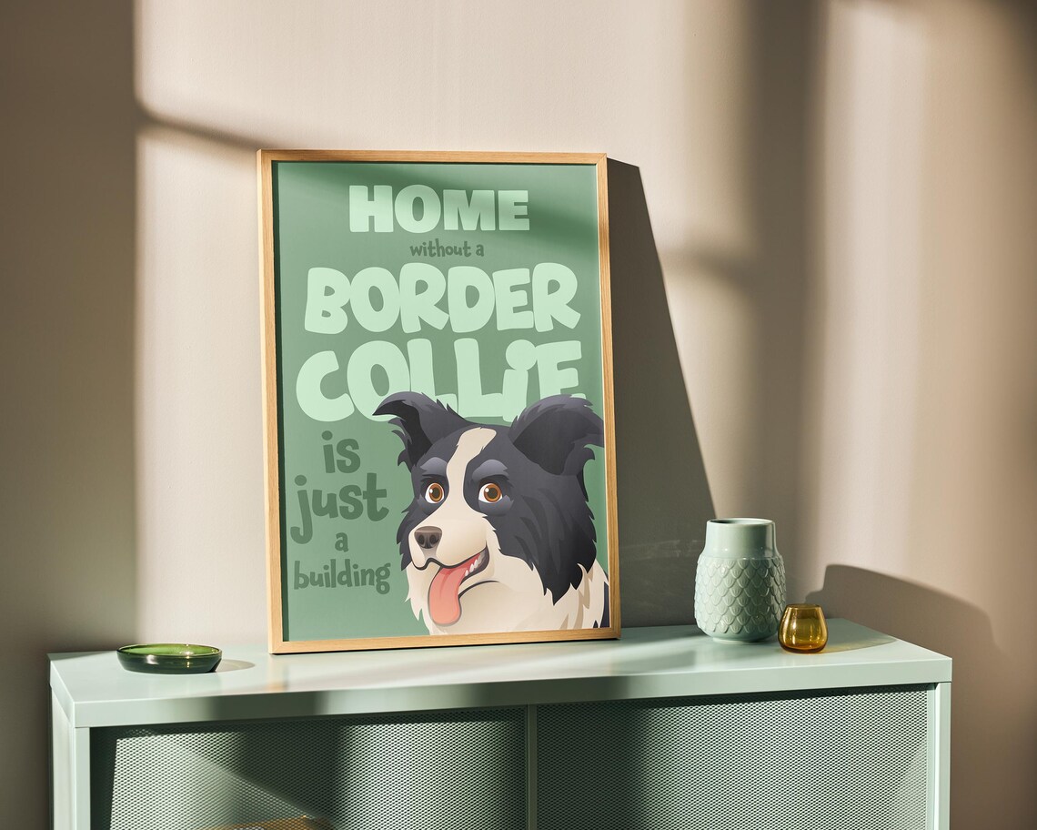 Border Collie Art Print, Cute Dog Lover Gift - Image 2