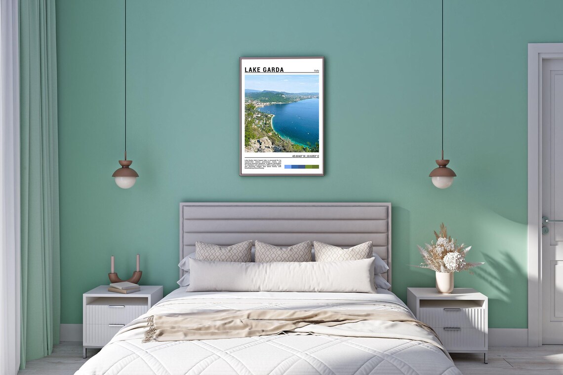 Lake Garda Italy Blue Water Shoreline Mountain View Photo Poster - Image 5