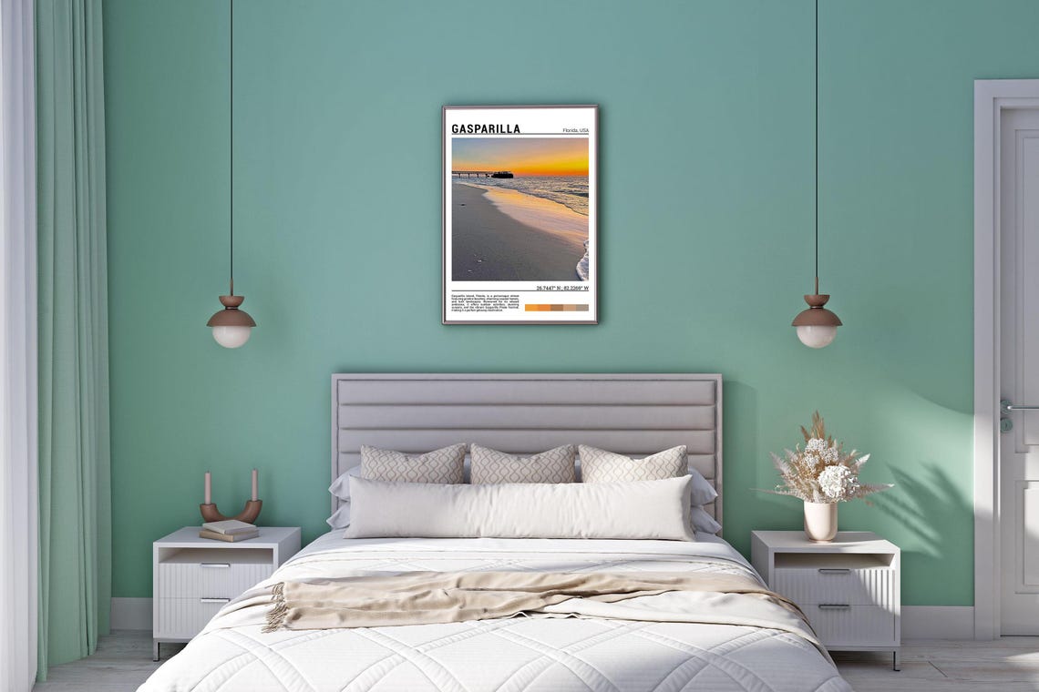 Gasparilla Florida Sunset Beach Pier Golden Shore Ocean Poster - Image 5