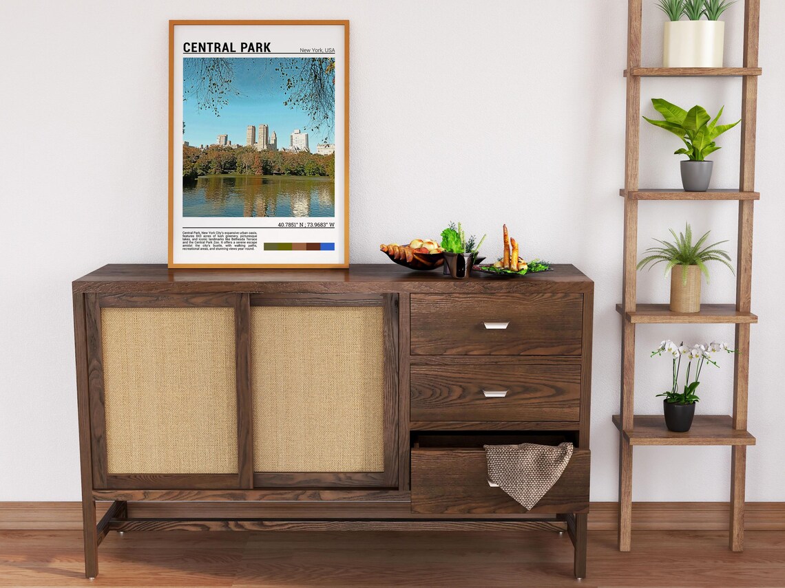 Central Park New York Autumn Lake Skyline View Travel Poster - Image 6