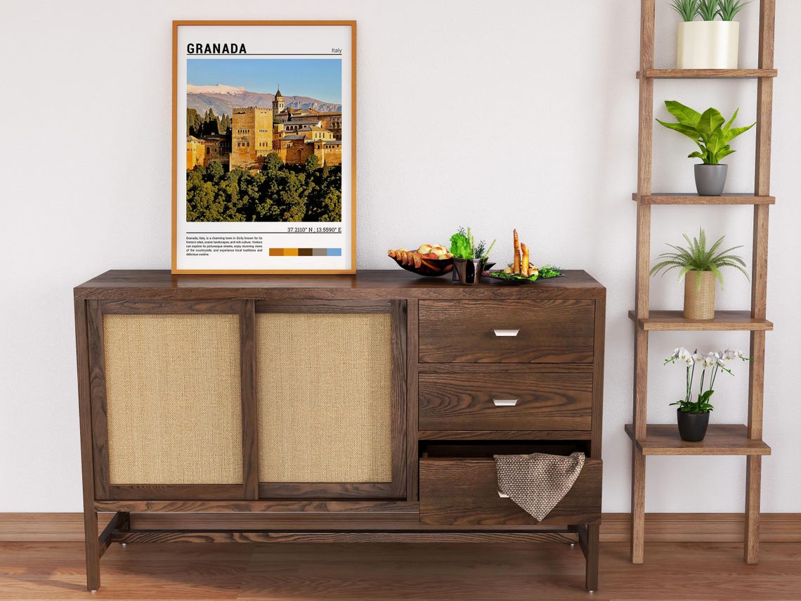 Granada Spain Alhambra Palace Sierra Nevada Mountain View Poster - Image 6