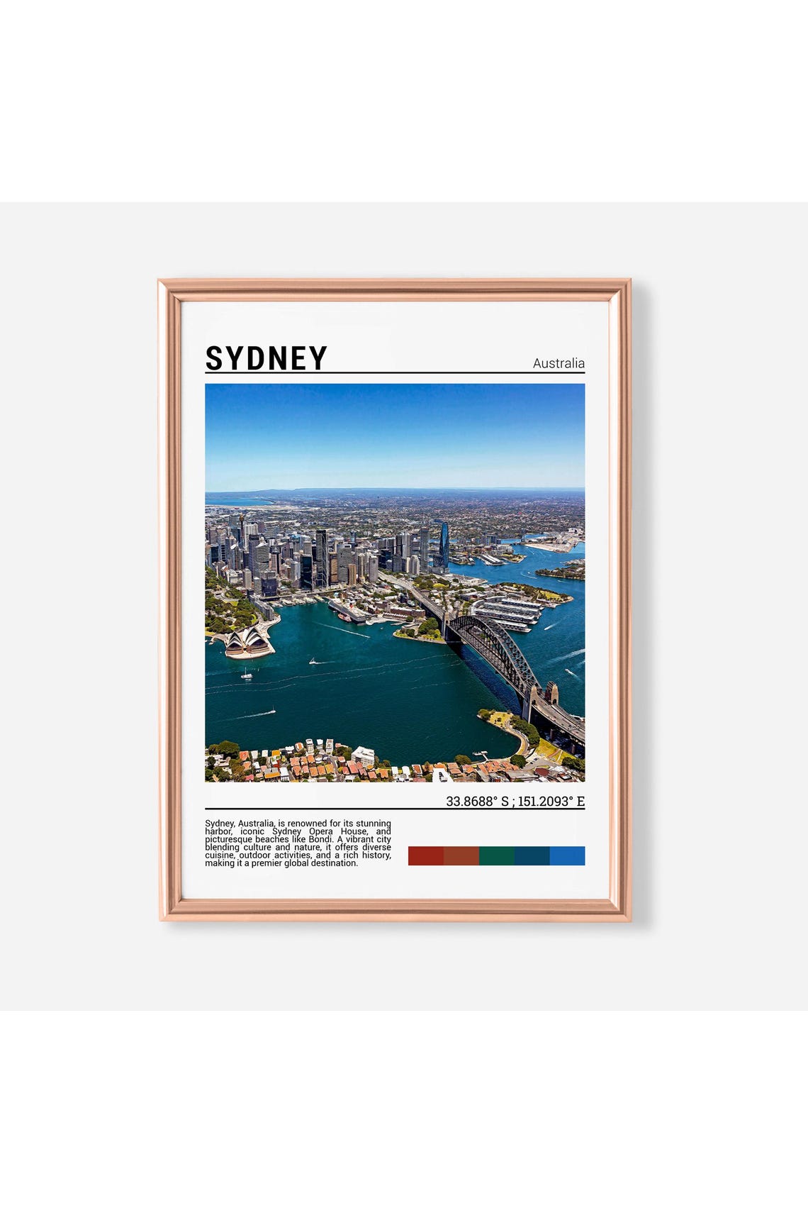 Sydney Harbour Australia Aerial Opera House Bridge City Poster