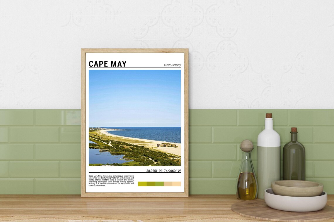 Cape May New Jersey Coastal Sandy Beach Dunes Aerial Photo Poster - Image 3
