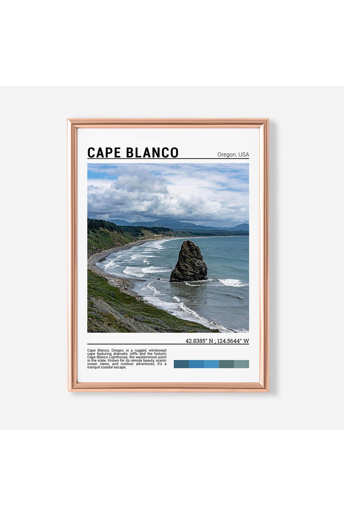 Cape Blanco Oregon Dramatic Sea Stack Coastline Photo Poster