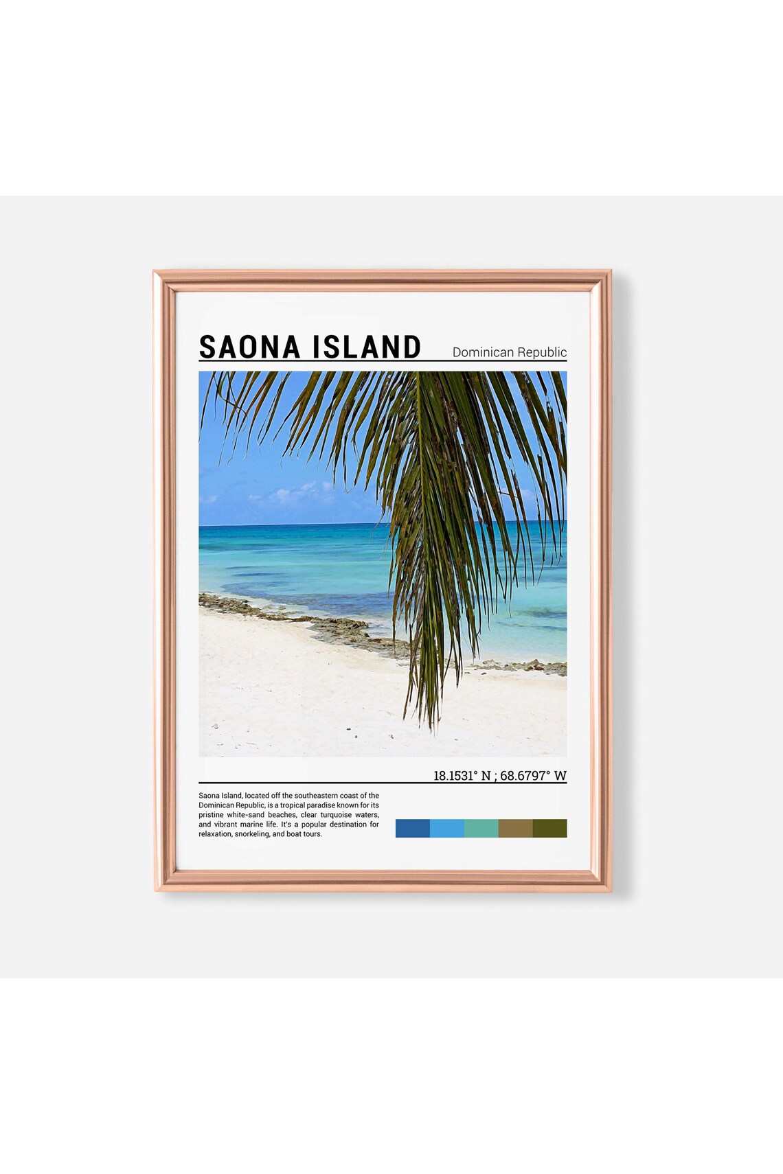 Saona Island Dominican Republic Palm Beach Turquoise Sea Poster