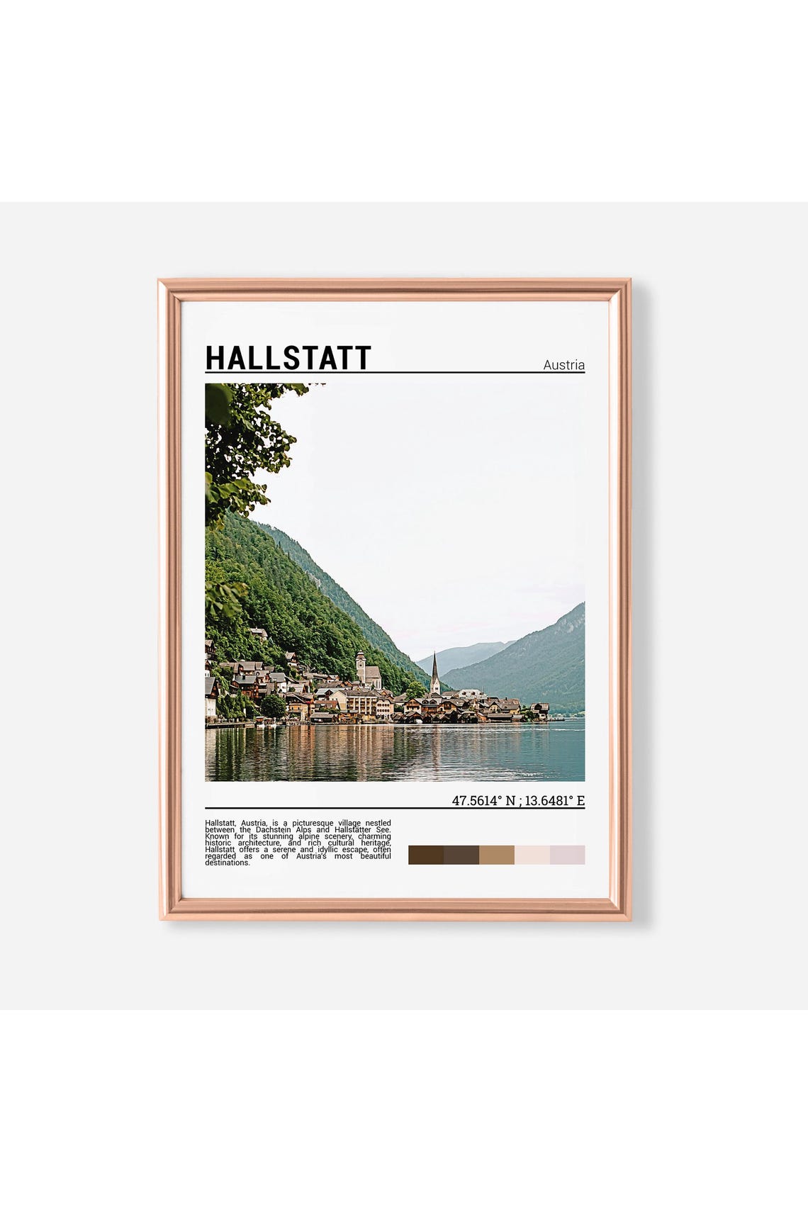 Hallstatt Austria Idyllic Lakeside Village Alpine View Poster