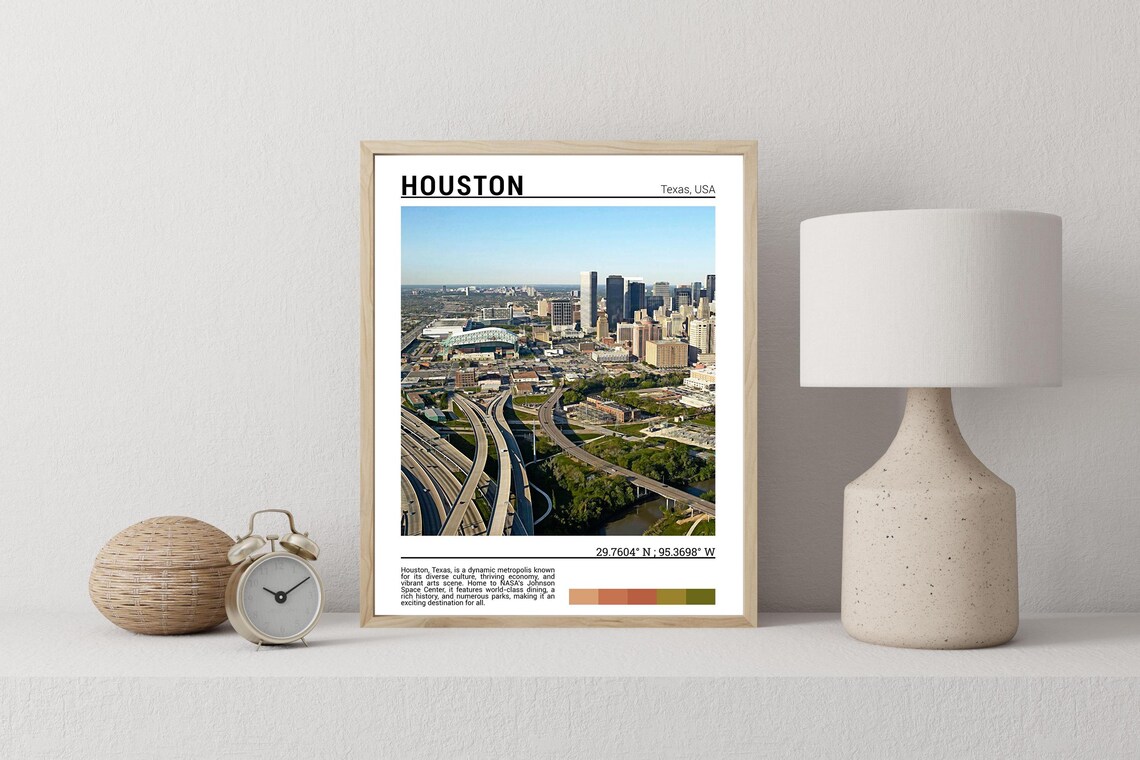 Houston Photo Travel Poster, Texas Wall Art Print - Image 2