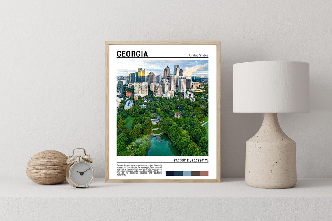 Georgia Print Georgia Travel Poster Georgia Art Georgia Travel Gift Georgia Photo Usa - Image 2