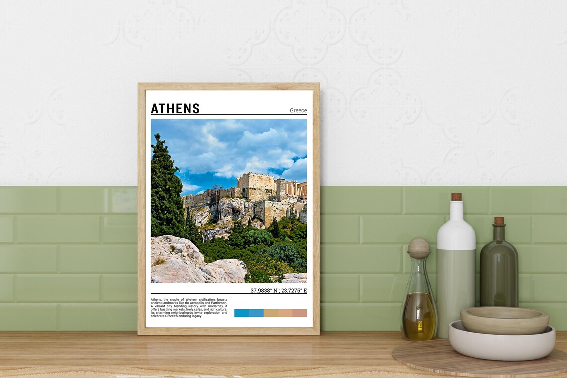 Athens Europe Travel Poster, Greece Artwork - Image 3