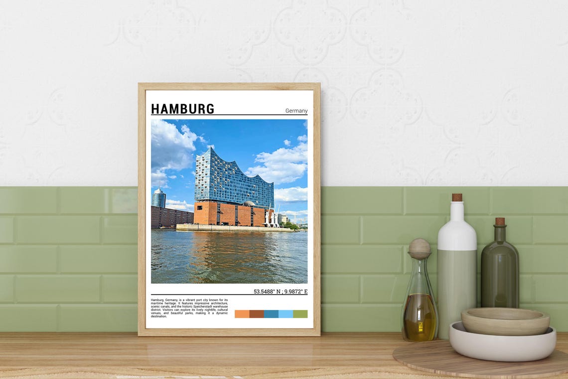 Hamburg Print Hamburg Poster Hamburg Wall Art Hamburg Travel Hamburg Artwork Hamburg Photo Hamburg Germany - Image 3