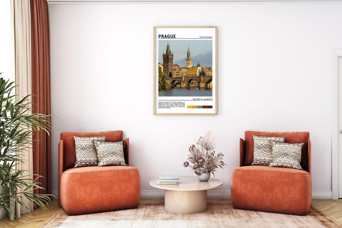 Prague Czech Republic Charles Bridge Golden Hour Travel Poster - Image 7