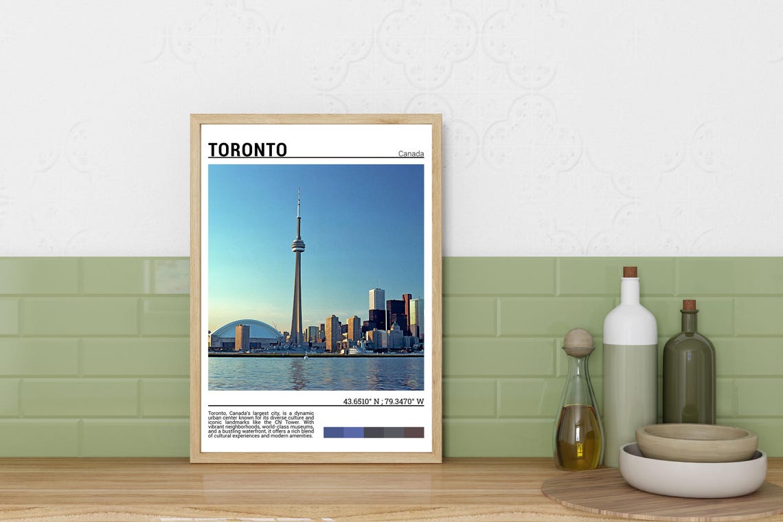 Toronto Canada CN Tower Skyline Lake Ontario Waterfront Travel Poster - Image 3