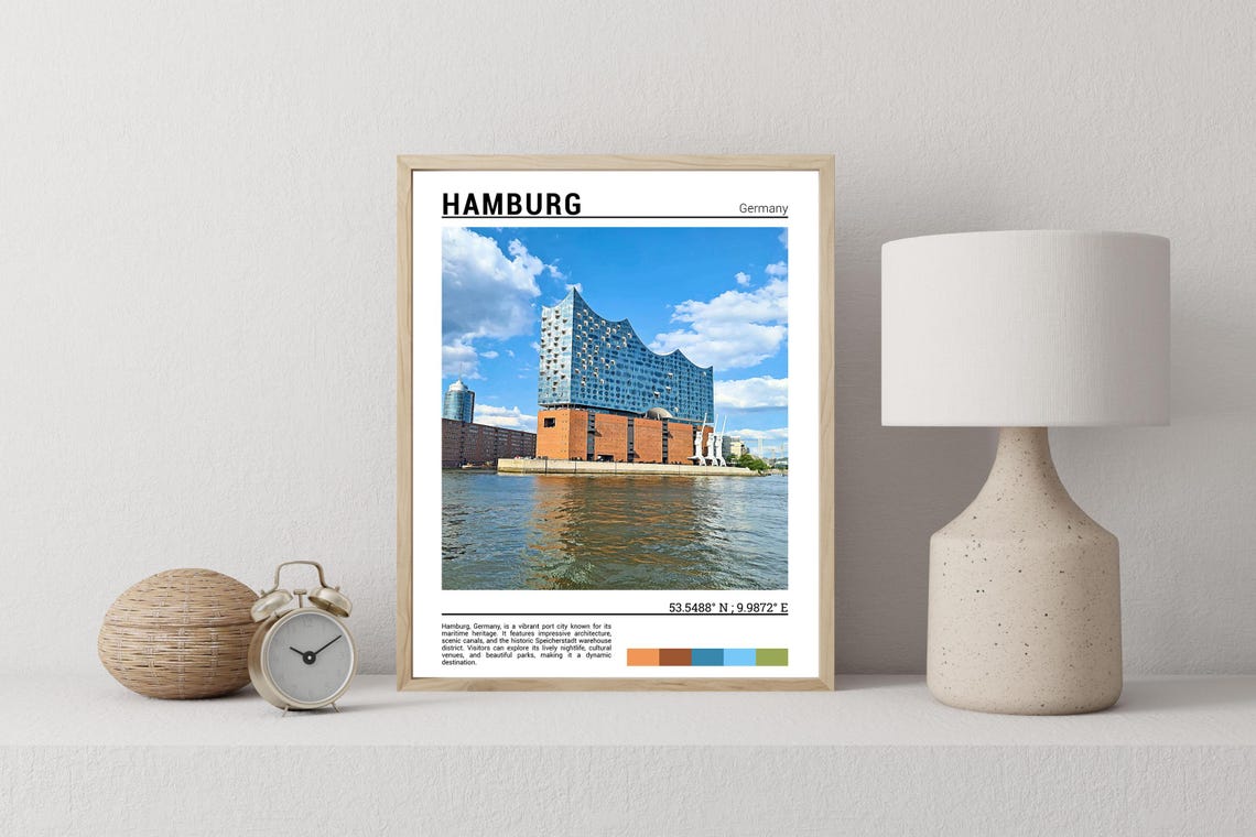 Hamburg Print Hamburg Poster Hamburg Wall Art Hamburg Travel Hamburg Artwork Hamburg Photo Hamburg Germany - Image 2