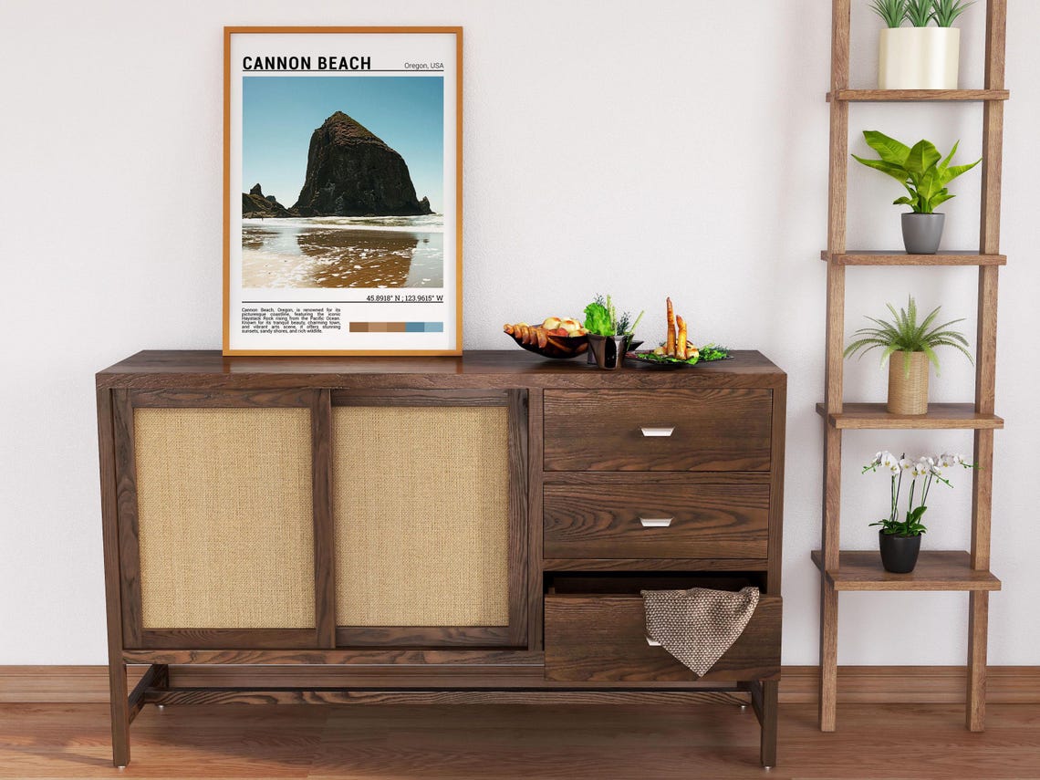 Cannon Beach Oregon Haystack Rock Sea Stack Shoreline Travel Poster - Image 6
