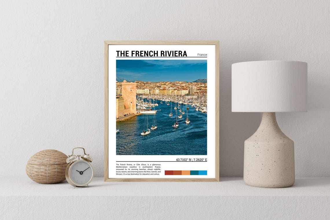 French Riviera Print French Riviera Poster French Riviera Wall Art French Riviera Travel French Riviera Artwork - Image 2