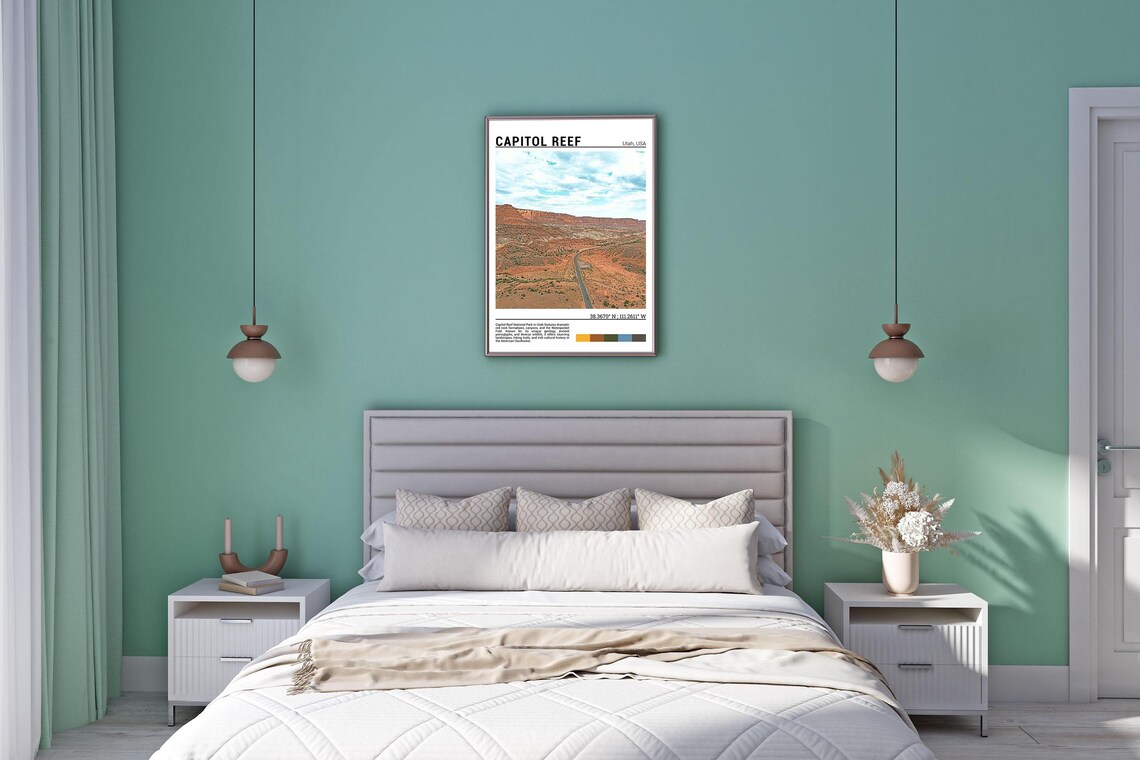 Capitol Reef Utah Red Rock Canyon Desert Road Southwest Poster - Image 5