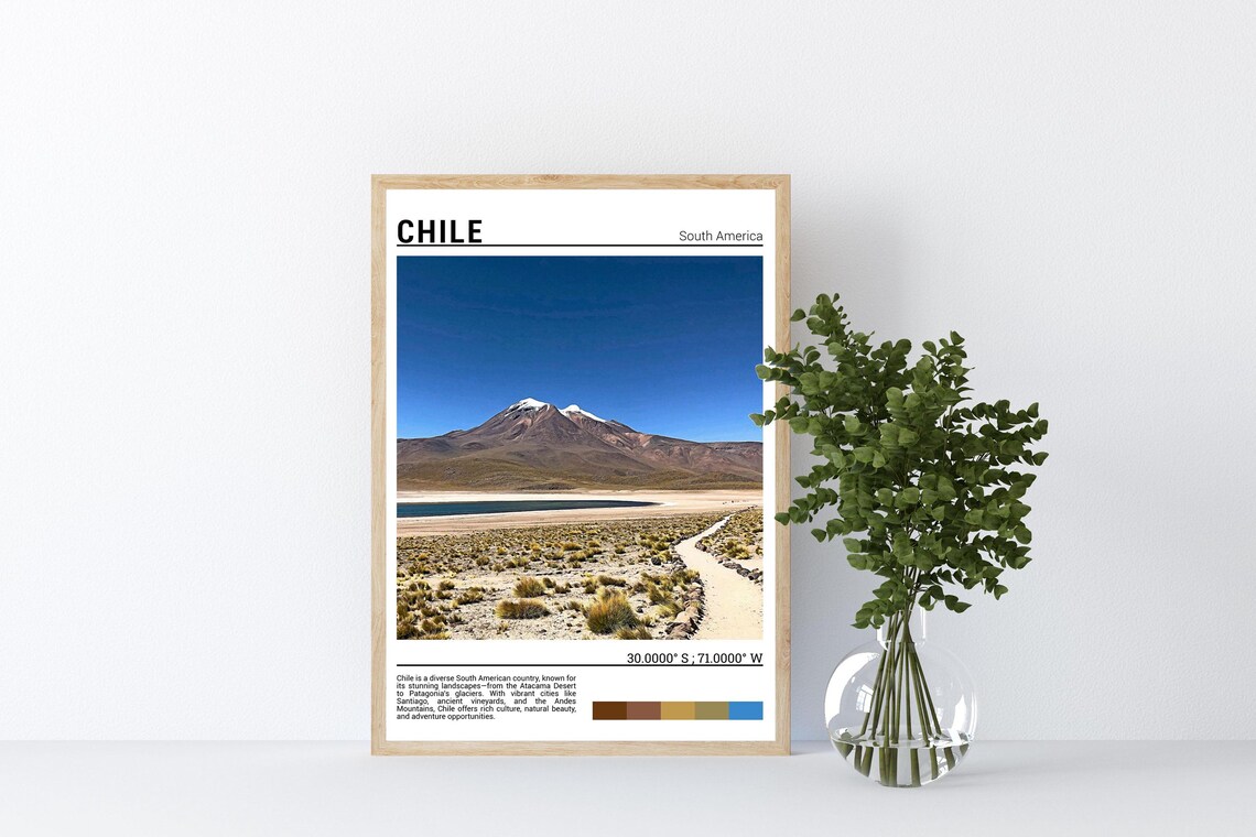 Chile South America Atacama Licancabur Volcano Lagoon Poster - Image 4