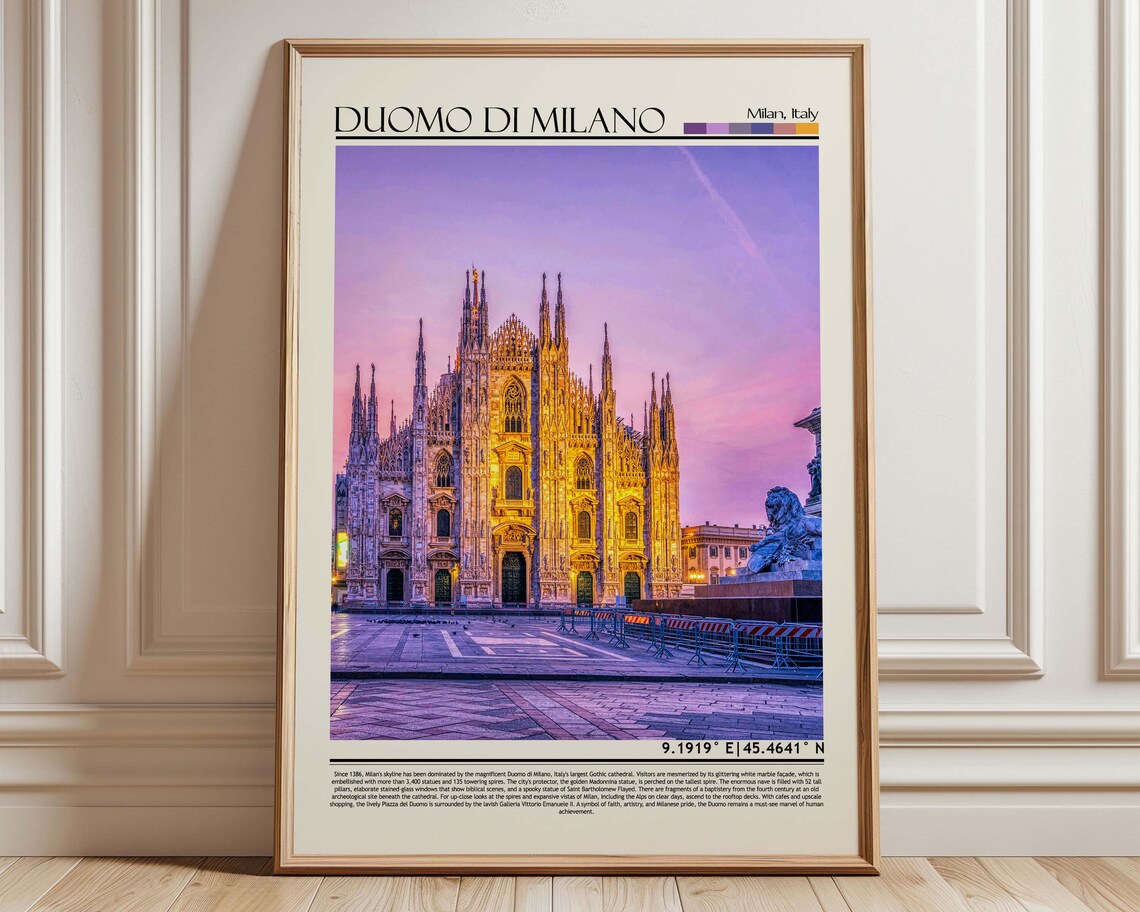 Duomo di Milano Cathedral Sunset Glow Milan Italy Travel Art Poster