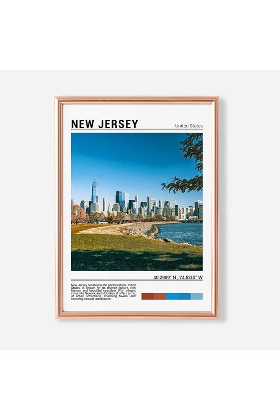 New Jersey Photo Wall Art Print Usa State Artwork