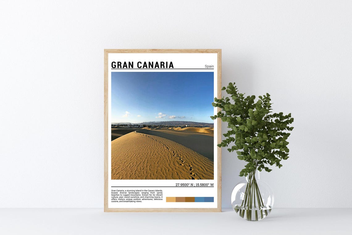 Gran Canaria Spain Maspalomas Sand Dunes Desert Travel Poster - Image 4