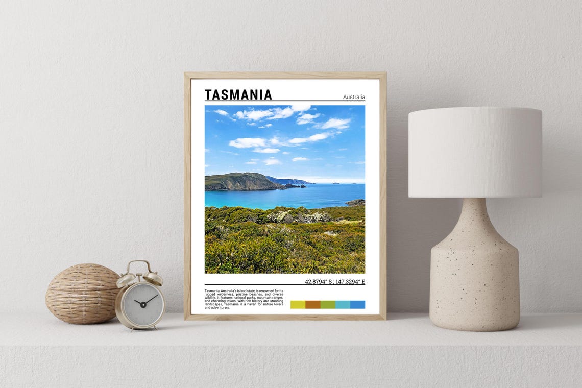 Tasmania Print Tasmania Poster Tasmania Wall Art Tasmania Travel Tasmania Art Print Tasmania Photo Tasmania Artwork - Image 2