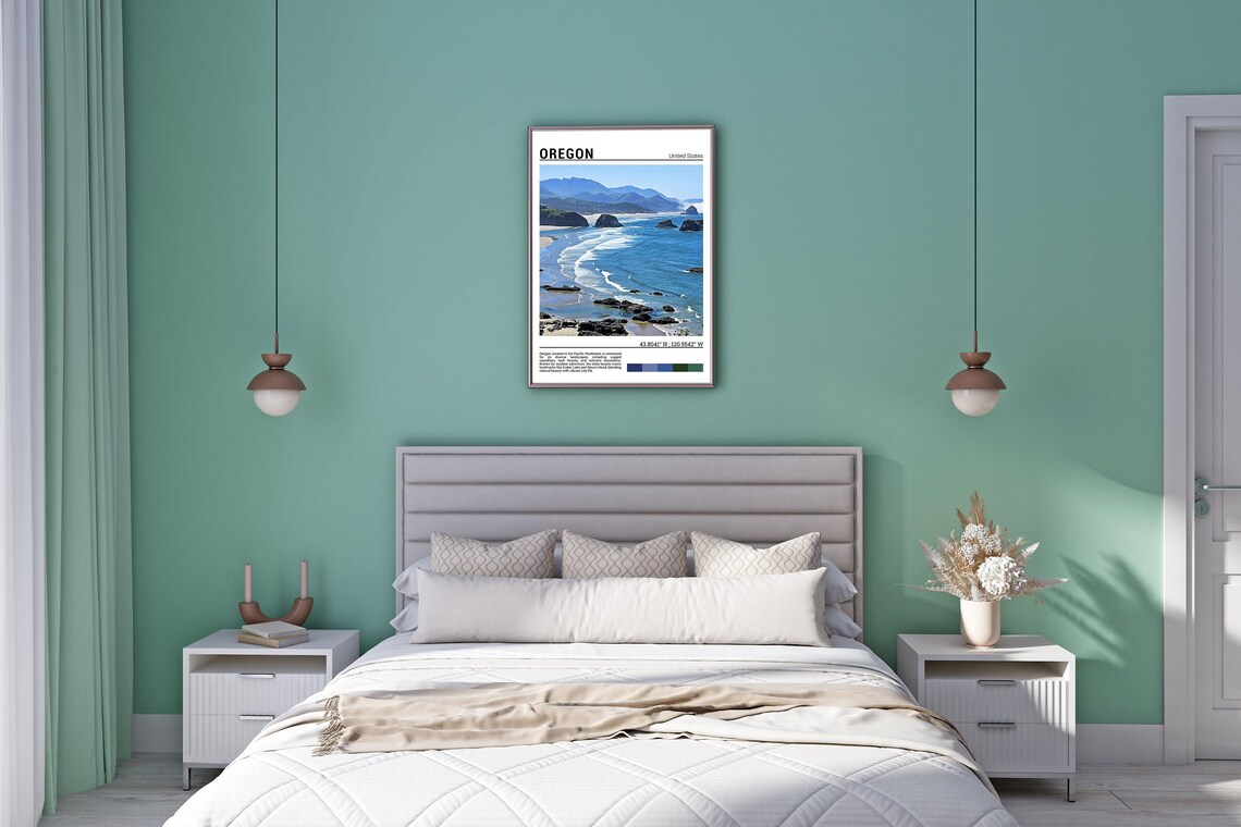 Oregon Coast Sea Stacks Beach Waves Pacific Northwest Travel Poster - Image 5
