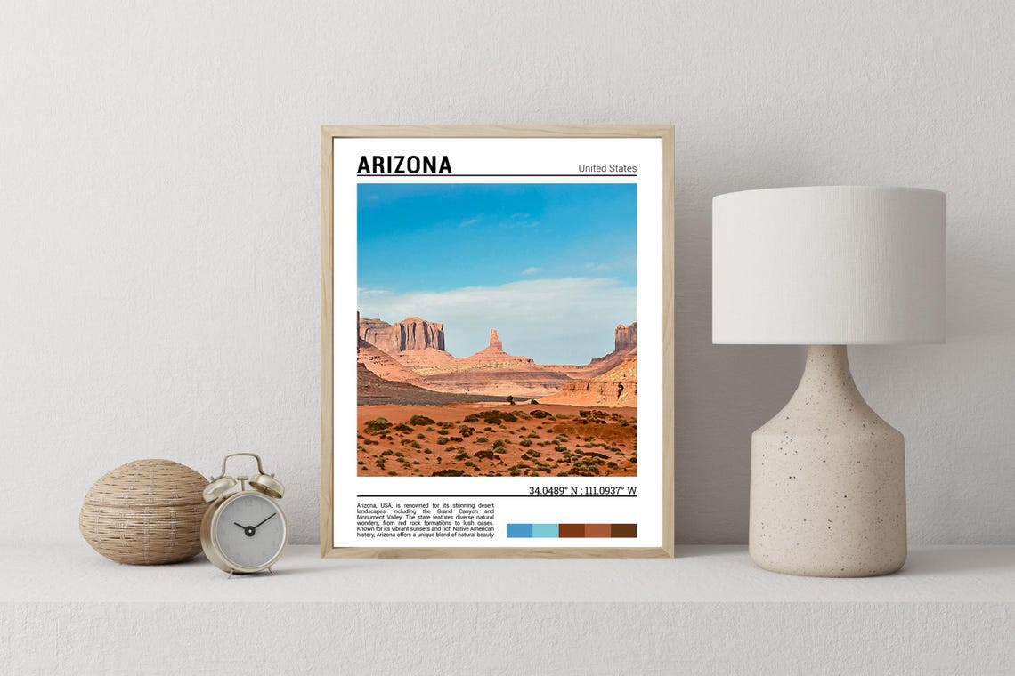 Arizona Monument Valley Iconic Red Rock Desert Landscape Poster - Image 2