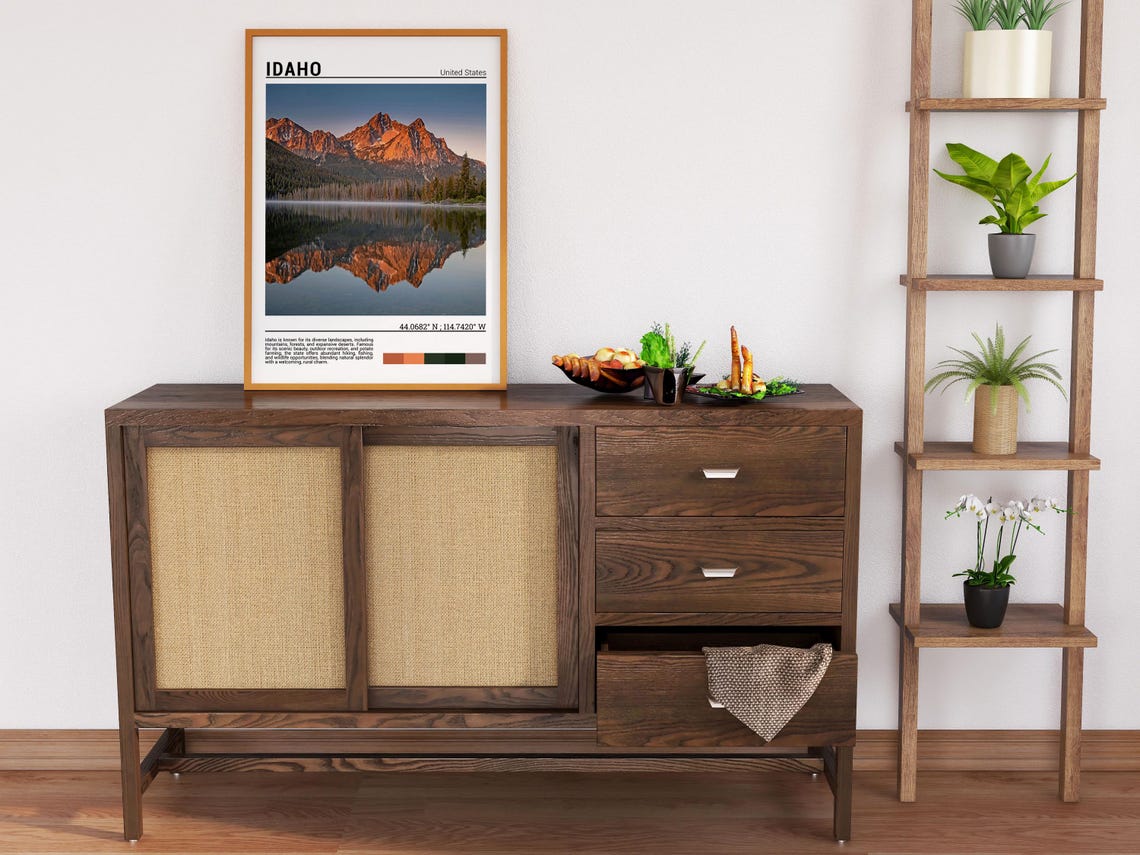 Idaho Sawtooth Mountains Mirror Lake Sunrise Reflection Poster - Image 6