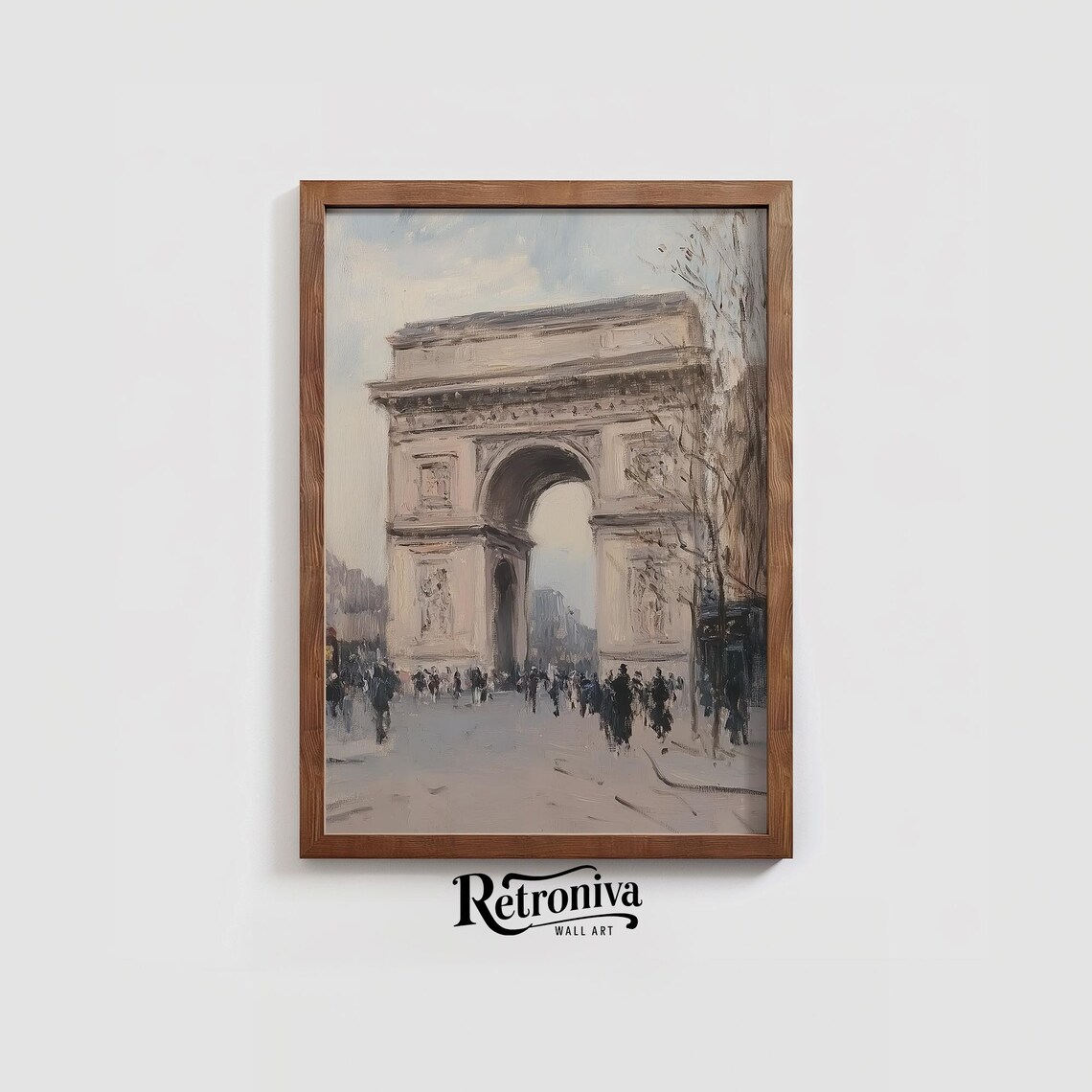 Arc De Triomphe Paris Vintage Impressionist Cityscape Painting Poster - Image 3
