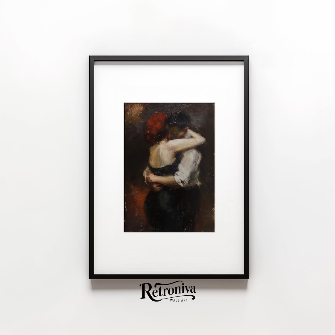 Dancing Couple Vintage Oil Painting Art Print - Image 4
