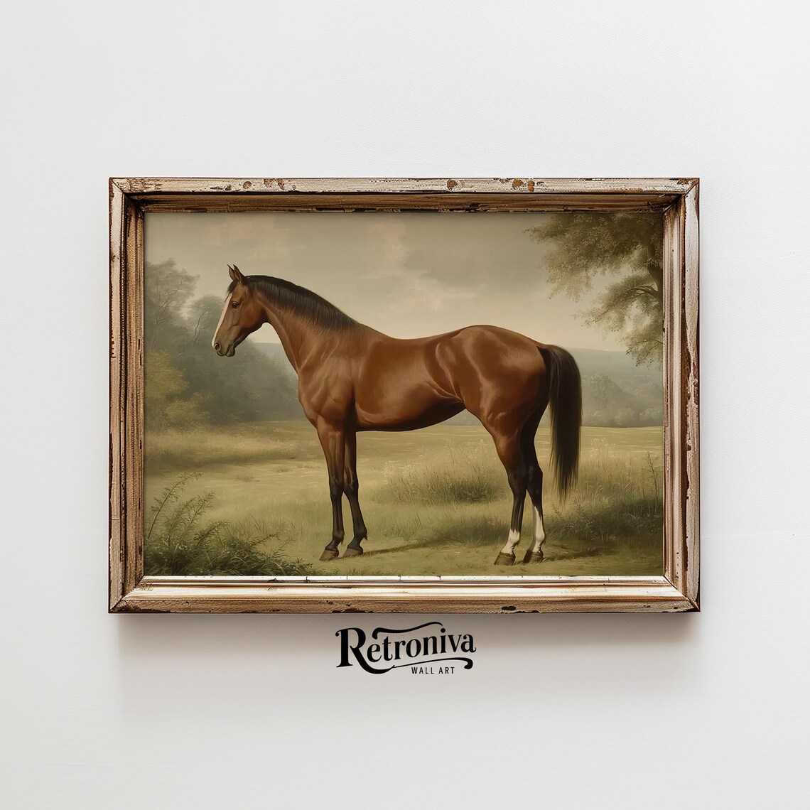 Vintage Horse Wall Art, Rustic Western Portrait - Image 4