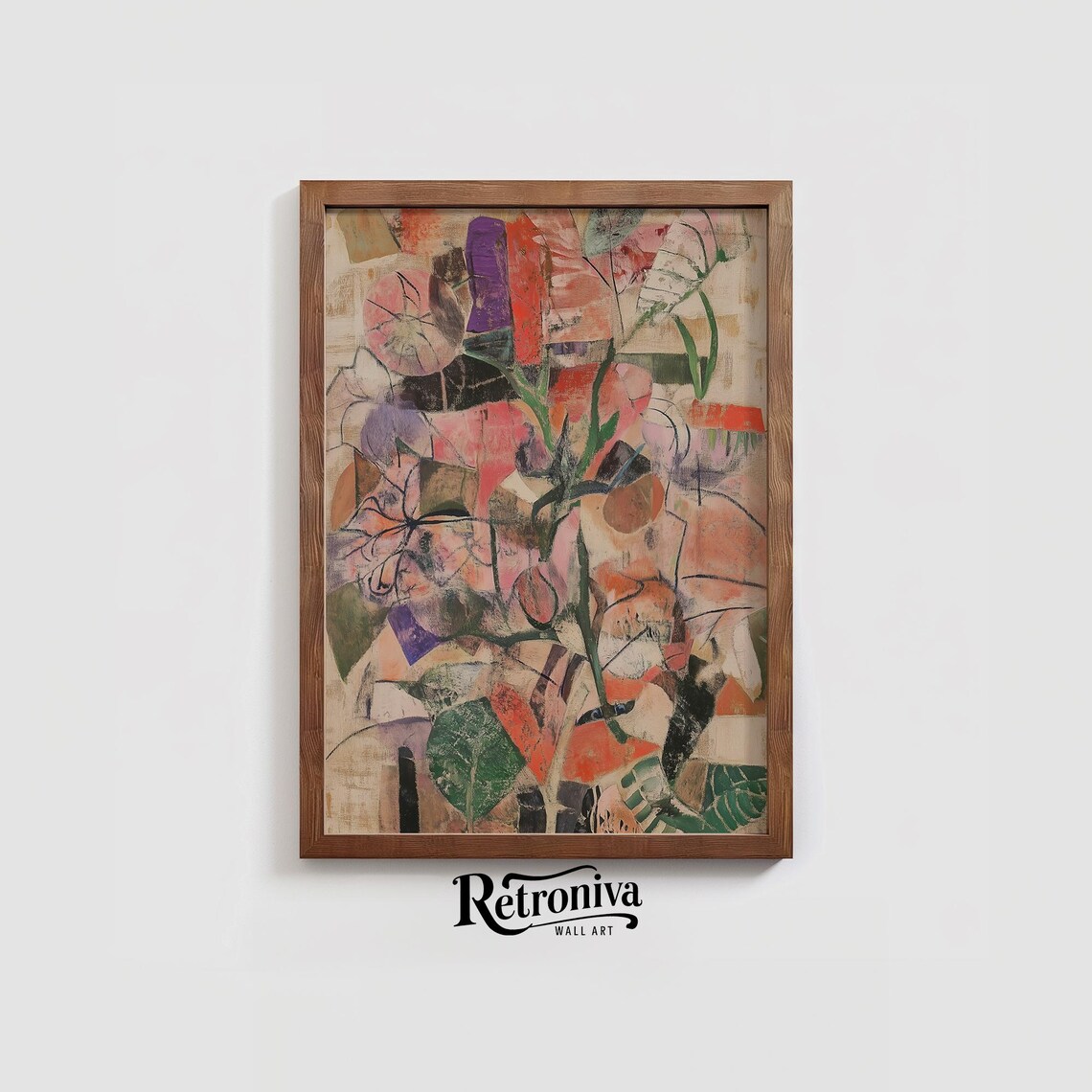 Botanical Abstract Vintage Floral Art Print - Image 4