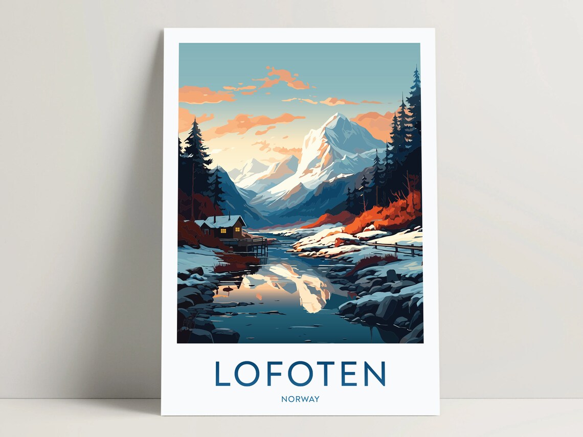 Lofoten Travel Print, Norway Office Decor