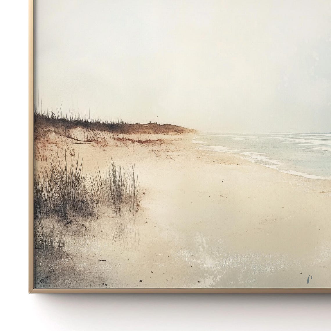 Serene Beach Shoreline Gentle Waves Neutral Coastal Calm Poster - Image 3