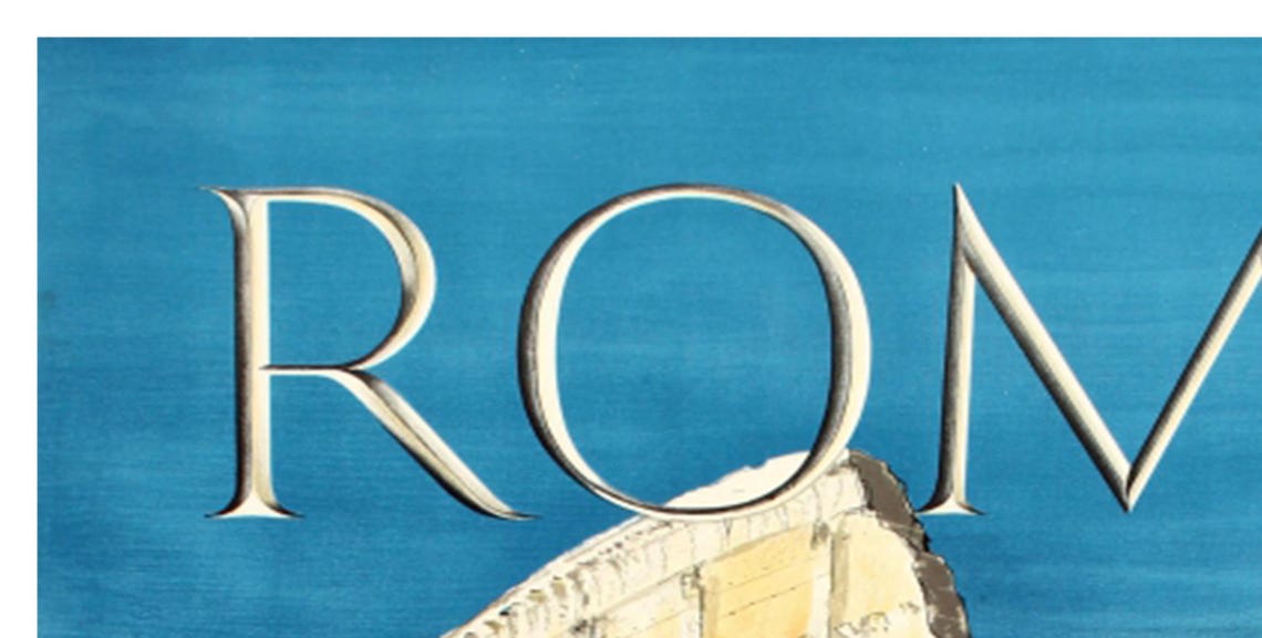 Rome BEA British European Airways Vintage Colosseum Travel Poster - Image 2