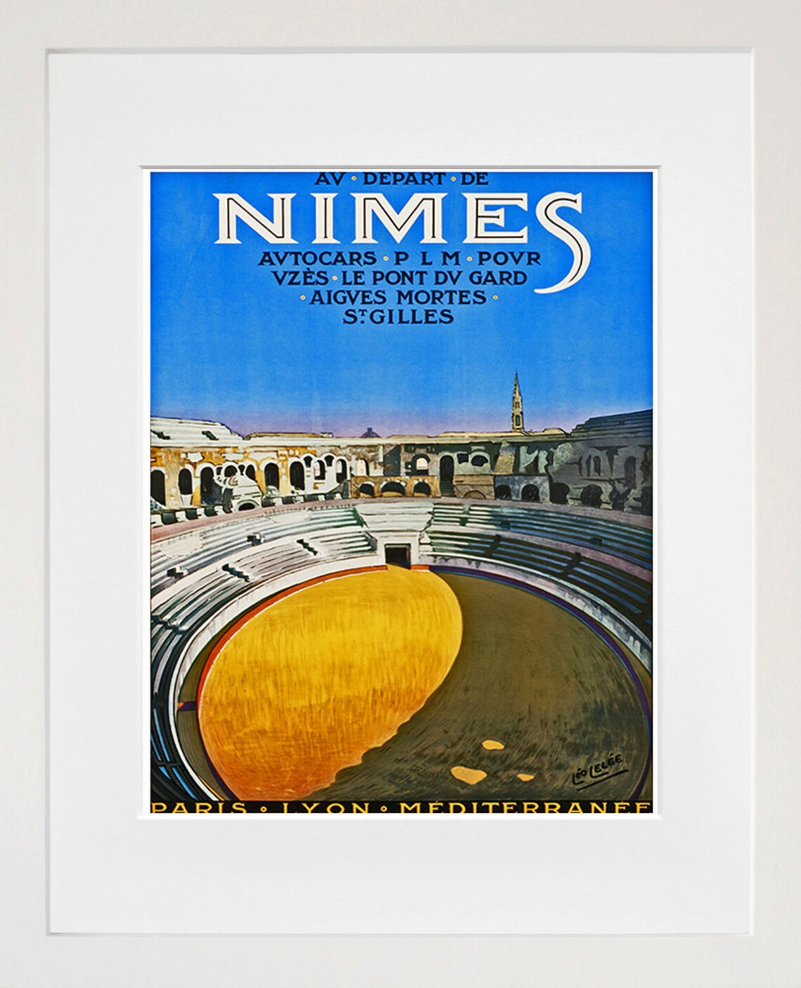 Nimes Roman Arena Vintage French Railway Retro Travel Art Poster