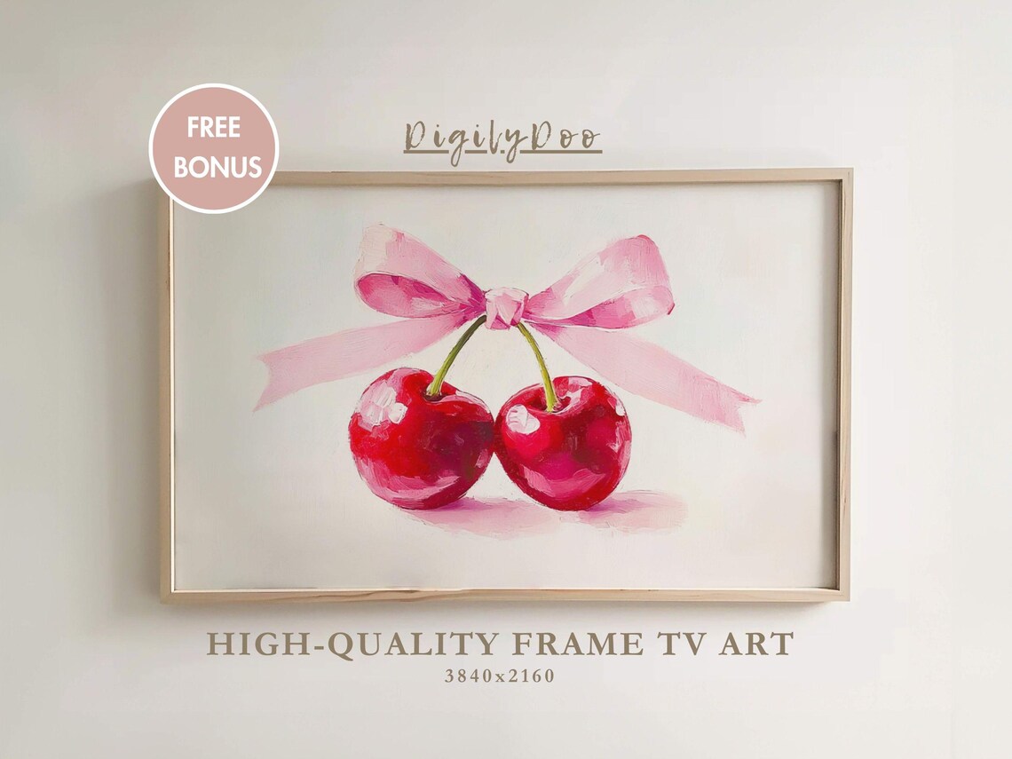 Vintage Red Cherries Valentines Day Art Print