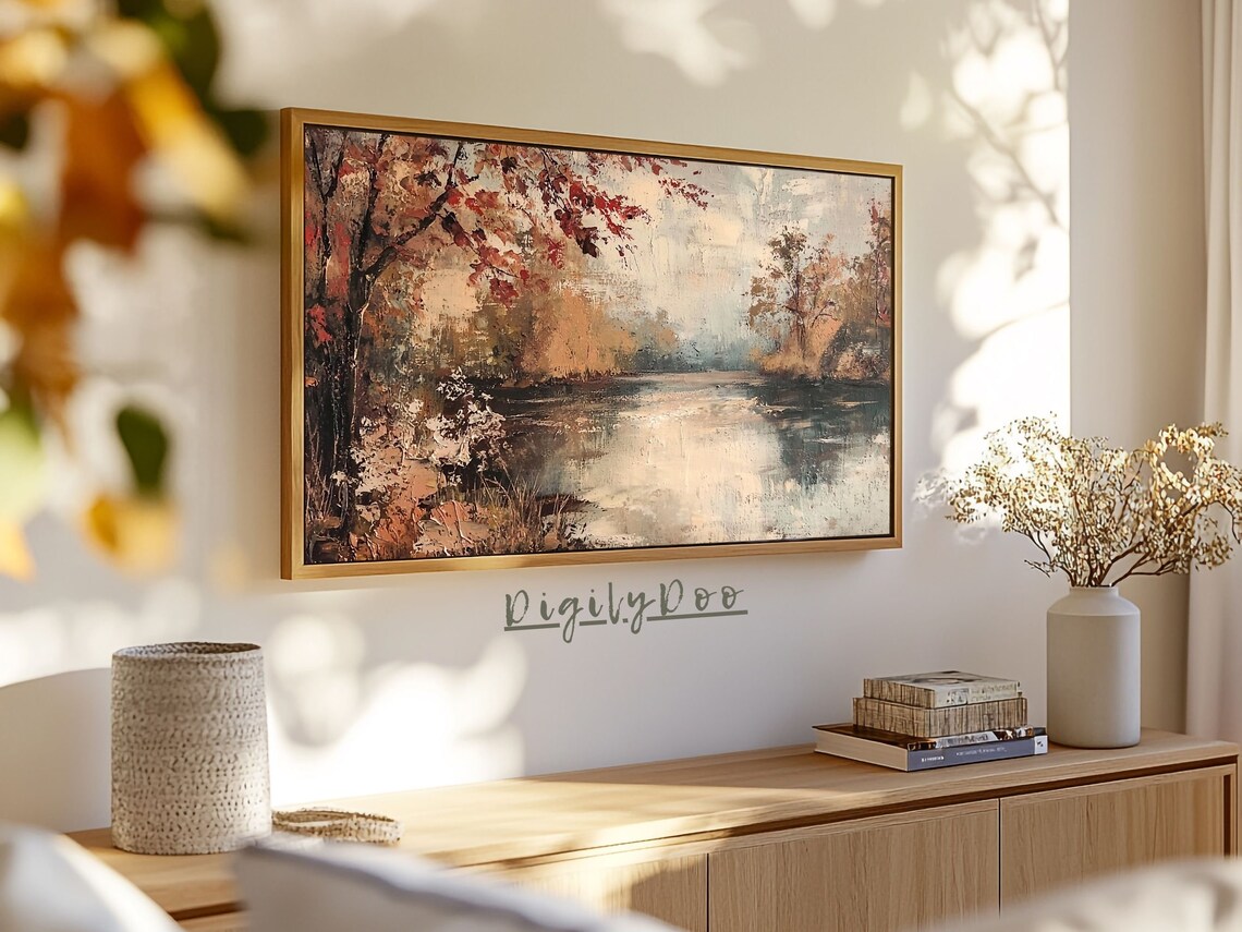 Vintage Autumn Landscape Art Print, Rustic Fall Decor - Image 3